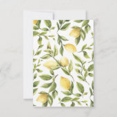 Lemon Sorrento Amalfi Coast Wedding RSVP Karte (Rückseite)
