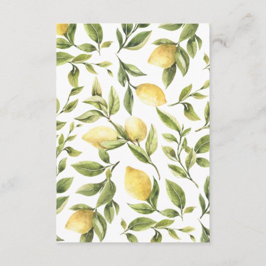 Lemon Sorrento Amalfi QR Code Wedding Details Begleitkarte (Rückseite)