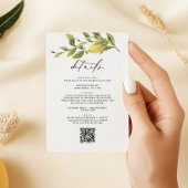 Lemon Sorrento Amalfi QR Code Wedding Details Begleitkarte