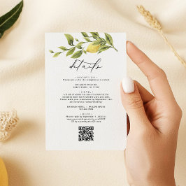 Lemon Sorrento Amalfi QR Code Wedding Details Begleitkarte