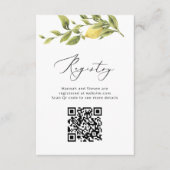 Lemon Sorrento Amalfi QR Code Wedding Registry Begleitkarte (Vorderseite)