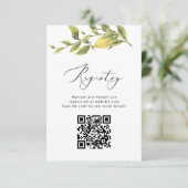 Lemon Sorrento Amalfi QR Code Wedding Registry Begleitkarte (Stehend Vorderseite)