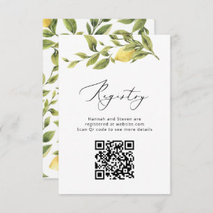 Lemon Sorrento Amalfi QR Code Wedding Registry Begleitkarte