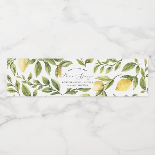 Lemon Sorrento Brautparty Wasserflaschenetikett (Einzelnes Label)
