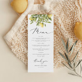 Lemon Sorrento Mediterranes Hochzeitsessen Menükarte