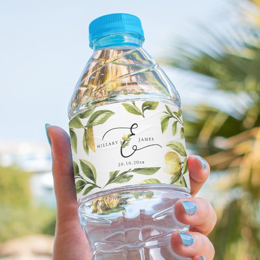 Lemon Sorrento Wedding Wasserflaschenetikett