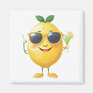 Lemon Spaß fröhlich Urlaub Tropische Getränke Part Magnet