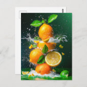 Lemon Splash Postkarte (Vorne/Hinten)
