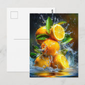 Lemon Splash Postkarte (Vorne/Hinten)