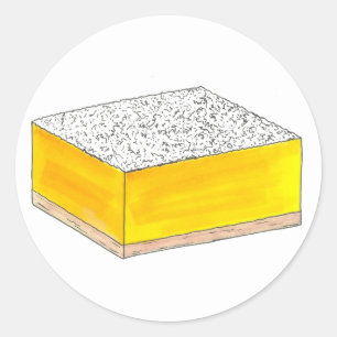 Lemon Square Bar Konditorei Dessert Bake Sale Bäck Runder Aufkleber