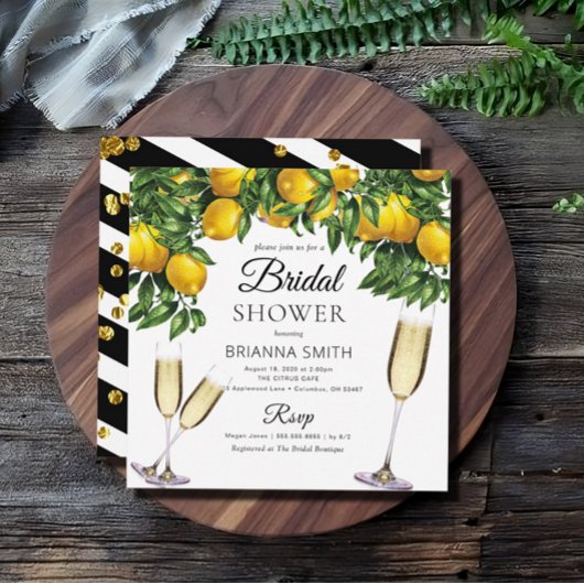 Lemon Square Bridal Dusche Einladung