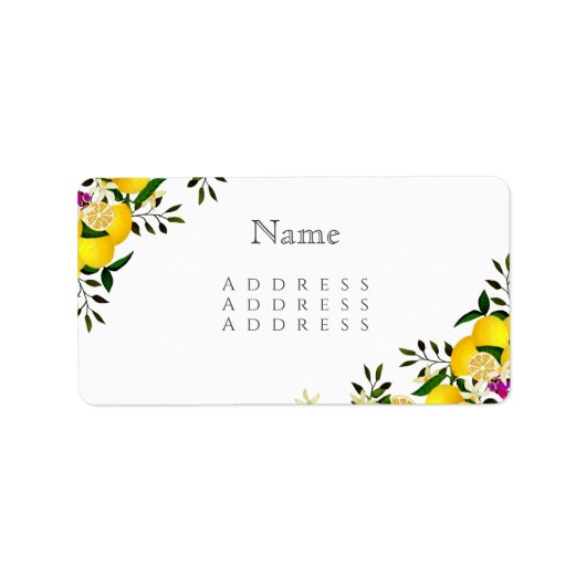 Lemon Squeeze Anniversary Name Adressaufkleber (Vorne)