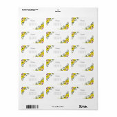 Lemon Squeeze Anniversary Name Adressaufkleber (Vorne)