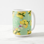 Lemon Squeeze Hochzeitstag Grün Kaffeetasse (VorderseiteRechts)