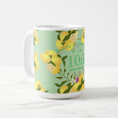 Lemon Squeeze Hochzeitstag Grün Kaffeetasse (Vorderseite Links)