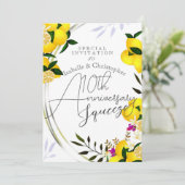 Lemon Squeeze Jahrestag Hochzeit weiße Einladung (Stehend Vorderseite)