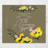 Lemon Squeeze-Jubiläumsband Schaumweinetikett (Einzelnes Label)