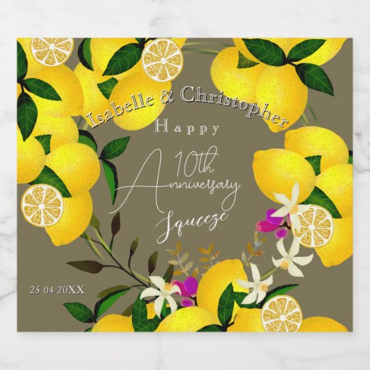 Lemon Squeeze  Schaumweinetikett (Einzelnes Label)