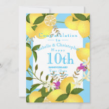 Lemon Squeeze Wedding Anniversary Blue