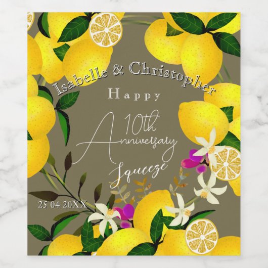 Lemon Squeeze  Weinetikett (Einzelnes Label)