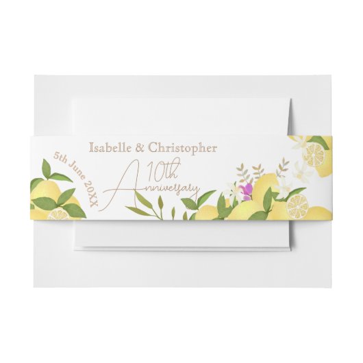 Lemon Squeeze White Invitation Belly Band (Vorderseite Beispiel)