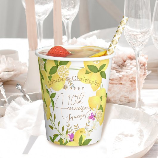 Lemon Squeeze White Pappbecher