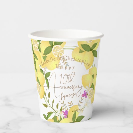 Lemon Squeeze White Pappbecher (Vorderseite)