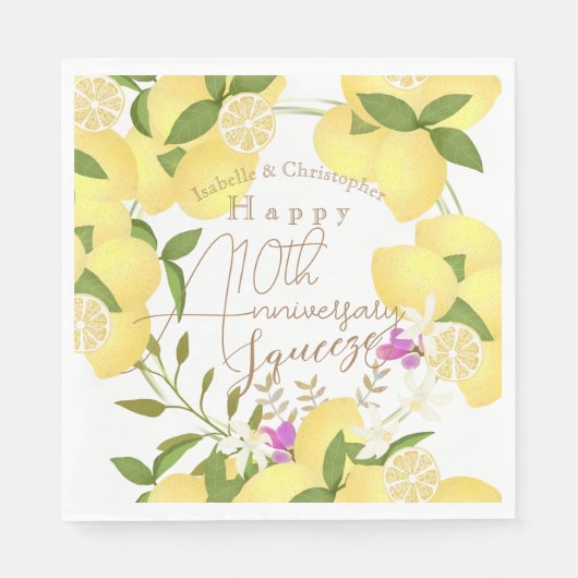 Lemon Squeeze White Serviette (Vorderseite)