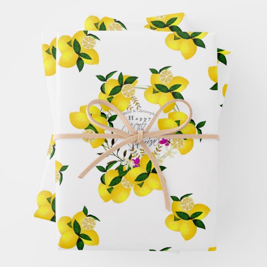 Lemon Squeeze White Wrapping Paper Sheets Geschenkpapier Set (Beispiel)
