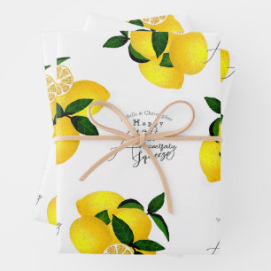 Lemon Squeeze White Wrapping Paper Sheets Geschenkpapier Set