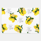 Lemon Squeeze White Wrapping Paper Sheets Geschenkpapier Set (Vorderseite)