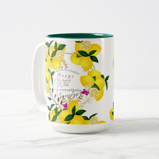 Lemon Squeeze Zweifarbige Tasse (Vorderseite Links)