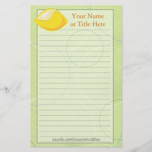 Lemon Stationery Briefpapier (Vorderseite)