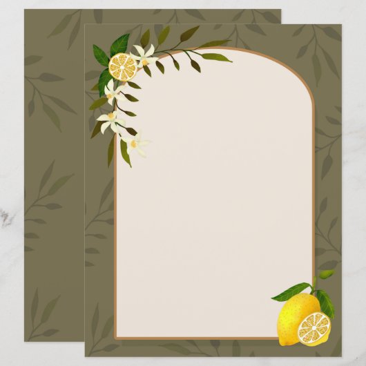 Lemon Stationery Paper (Vorne/Hinten)