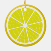 Lemon Stilisierte Fruit Slice Keramik Ornament (Hinten)