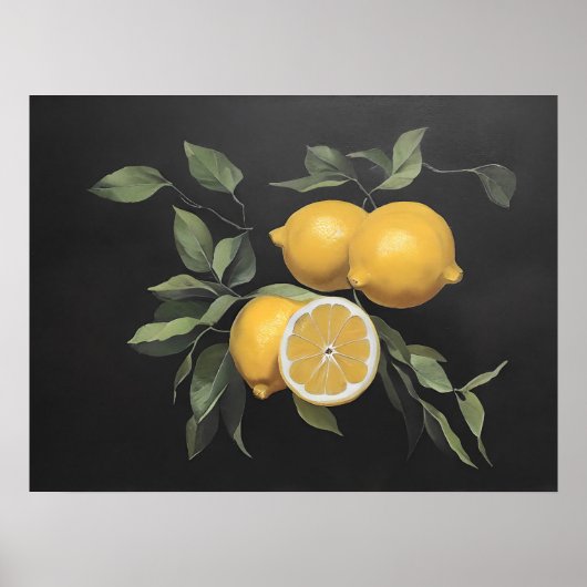 Lemon Stillleben Malerei - Vintage Kunst Poster (Vorne)