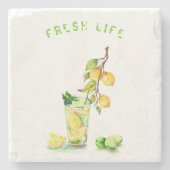 Lemon Stone Untersetzer Juice Drink Summer Party (Vorderseite)
