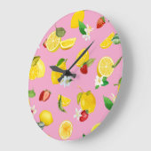 Lemon & Strawberry 1 Große Wanduhr (Winkel)