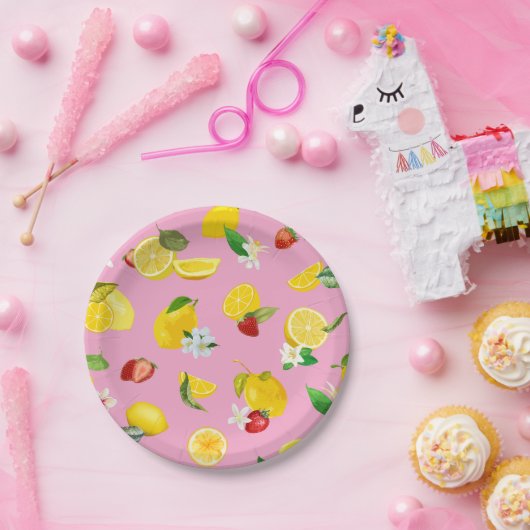 Lemon & Strawberry 1 Pappteller (Party)