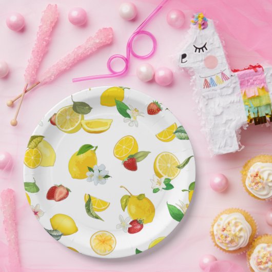 Lemon & Strawberry 2 Pappteller (Party)