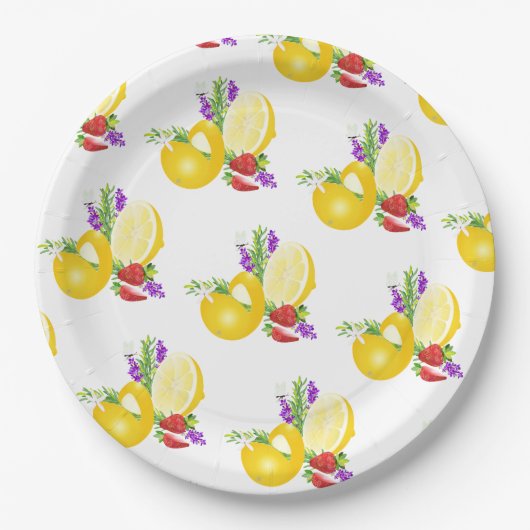 Lemon & Strawberry Pappteller (Vorderseite)