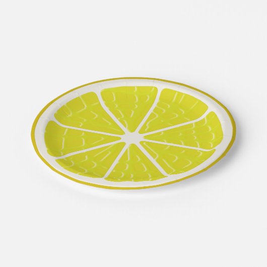 Lemon Stylized Fruit Slice Pappteller (Schrägansicht)