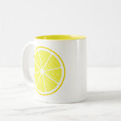 Lemon Stylized Fruit Slice Zweifarbige Tasse (Vorderseite Links)