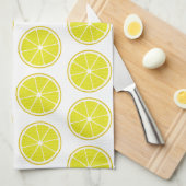 Lemon Stylized Fruit Slices Geschirrtuch (Viertel Falte)