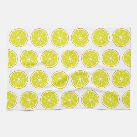 Lemon Stylized Fruit Slices Geschirrtuch (Horizontal)