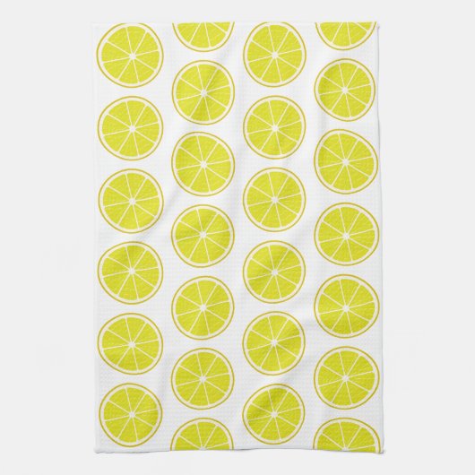 Lemon Stylized Fruit Slices Geschirrtuch (Vertikal)