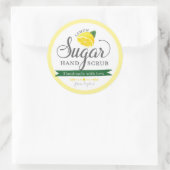 Lemon Sugar Scrub Labels Custom Round Mason Jar Runder Aufkleber (Tasche)