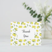 Lemon Summer Danke-Card Dankeskarte (Stehend Vorderseite)