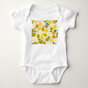 Lemon Summer Design Vintag Illustration Baby Strampler