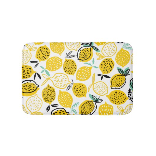 Lemon Summer Design Vintag Illustration Badematte (Vorderseite)